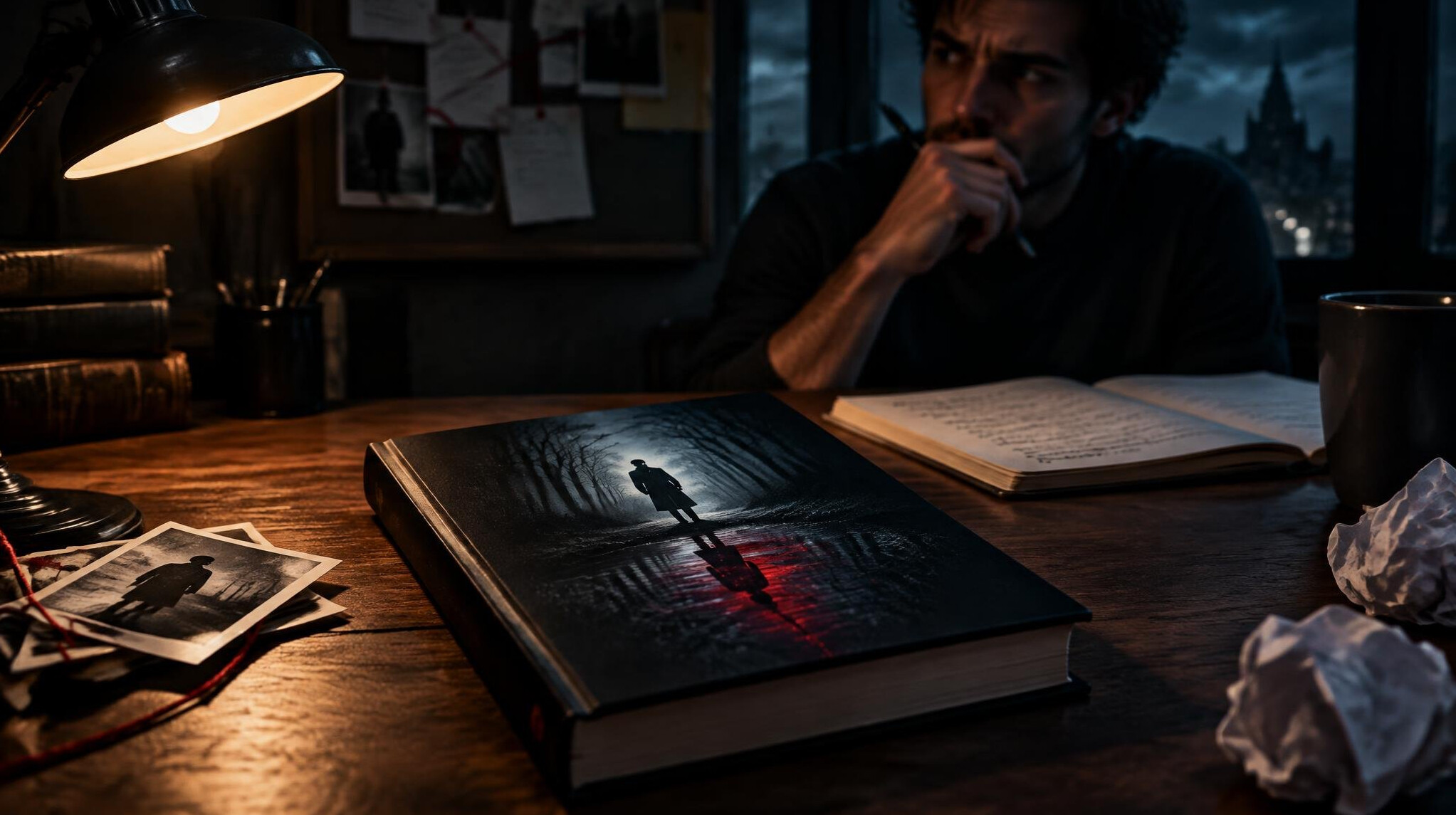 mystery book on table